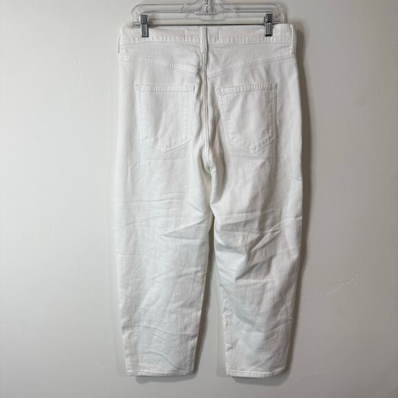 AYR Women's The Beat Jeans Barrel Leg Crop White Size 30 - Picture 4 of 13